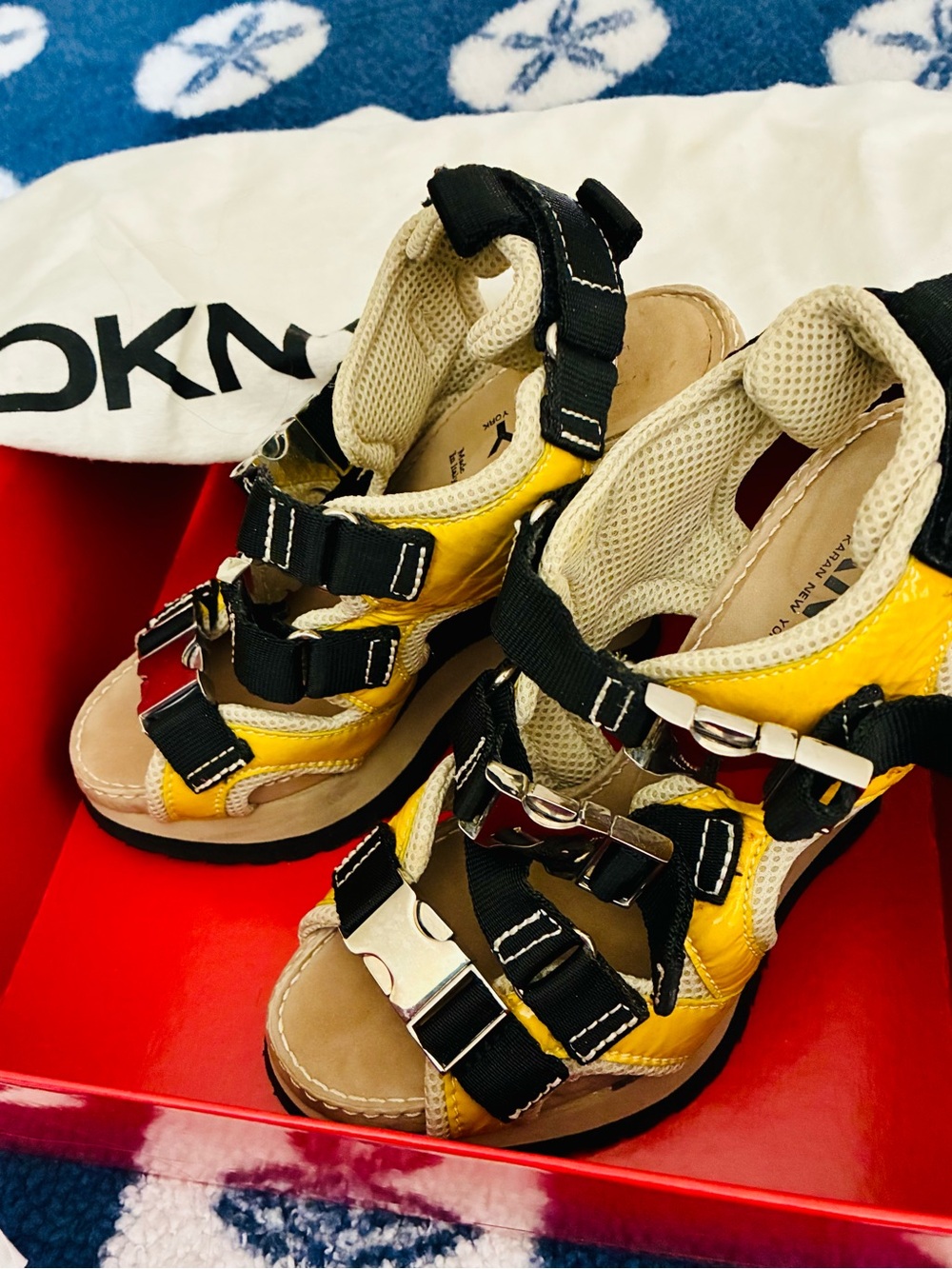 Yellow and Black DKNY Wedges Limited Edition